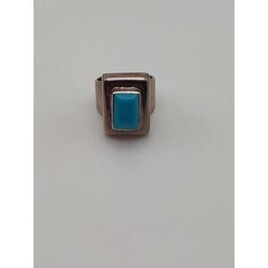 Taxco Style Mexican 925 Turquoise Ring Sz 6.5 11.9g